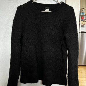 Black J. Crew Cabled Sweater (M)